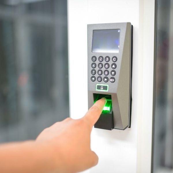 a person using a finger scanner