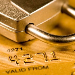 a lock and credit card